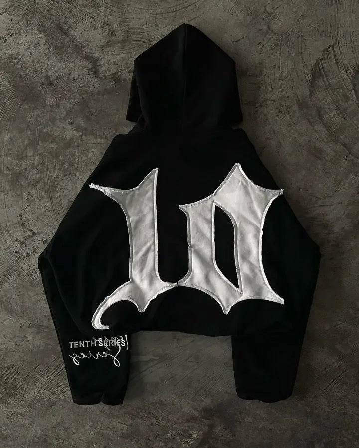 Gothic Letter Graphics Pullover Hoodie