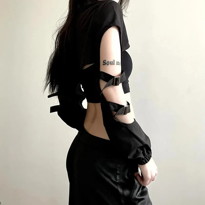 Cyberpunk Hollow Out Mesh Top