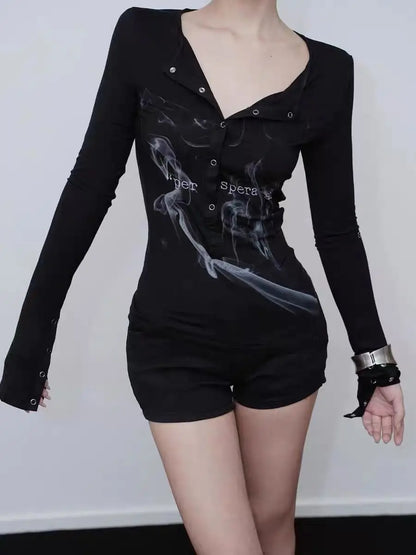 High Street Graphic Long Sleeve Blouse