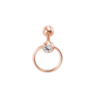 Zircon Stainless Steel Barbell Tongue Ring