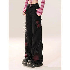 Gothic Baggy Butterfly Denim Pant
