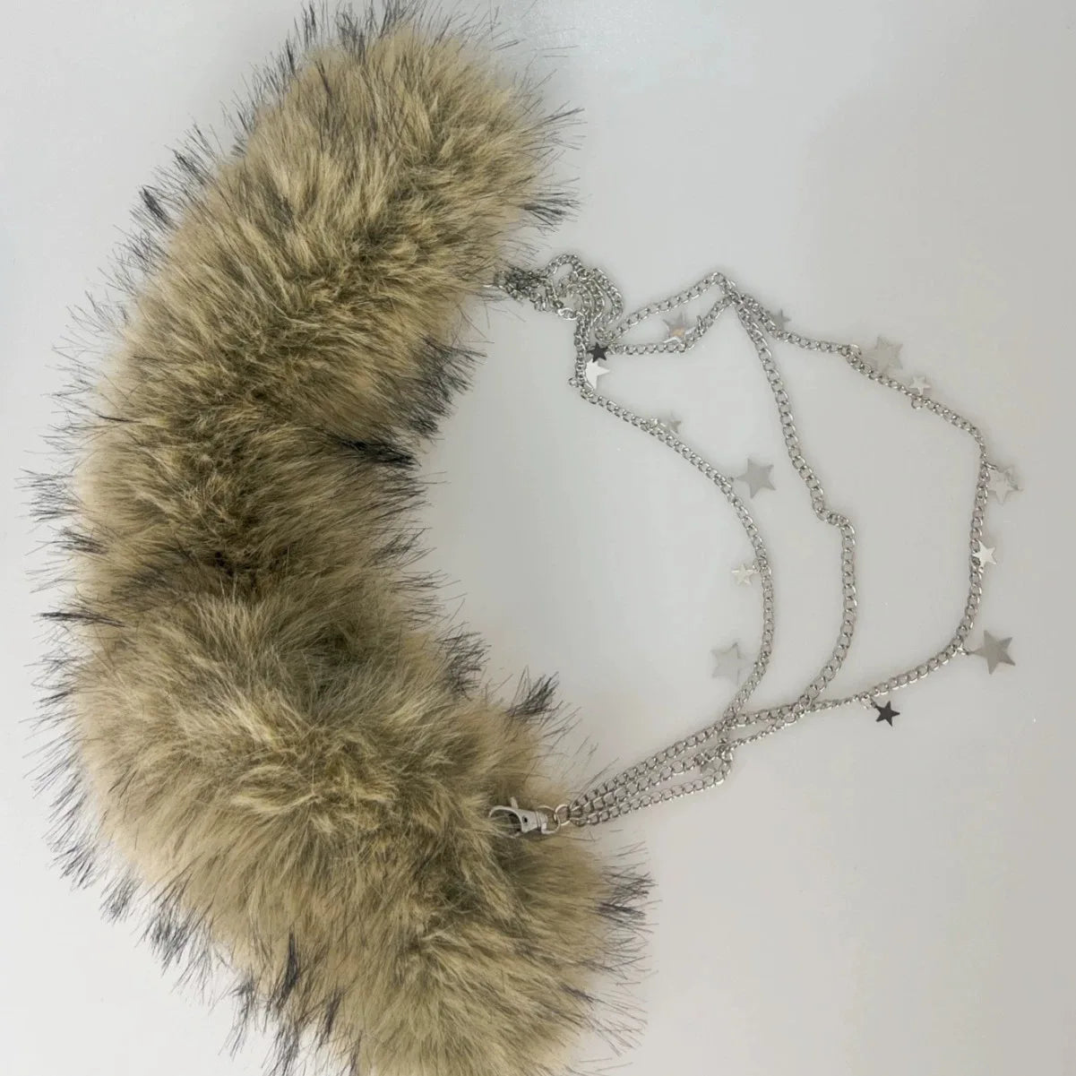 Punk Gothic Studded Fur Y2K Rhinestone Belt