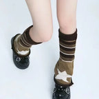Gothic Brown Star Knitted Sock