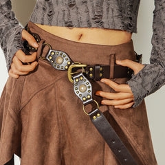 Spice Girl Gothic Rivet Slim-Fit Belt