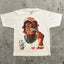 Portrait Print Round Neck Cotton T-shirt