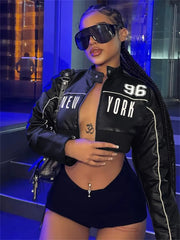 Button Zip Detail Crop Jacket