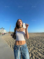 European Rhinestone Off-shoulder Crop Top
