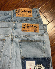 Cartoon Patchwork Denim Short