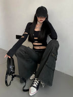 Grunge Skinny Flare Pants