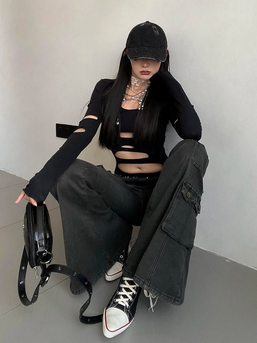 Grunge Skinny Flare Pants