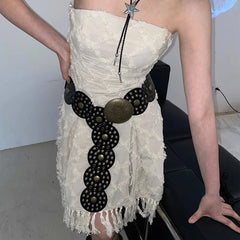 Western Gothic Cowboy Wide Rivet Belt