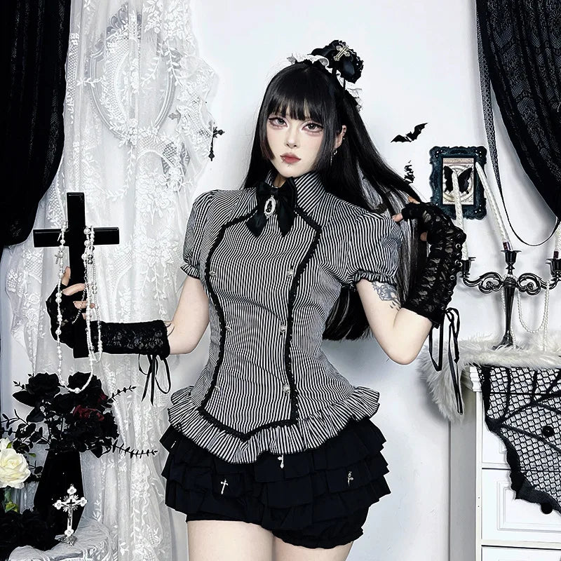 Vintage Gothic Patchwork Blouse