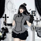 Vintage Gothic Patchwork Blouse