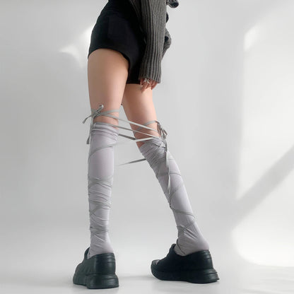 Gothic Ballet Strappy Thin Sock