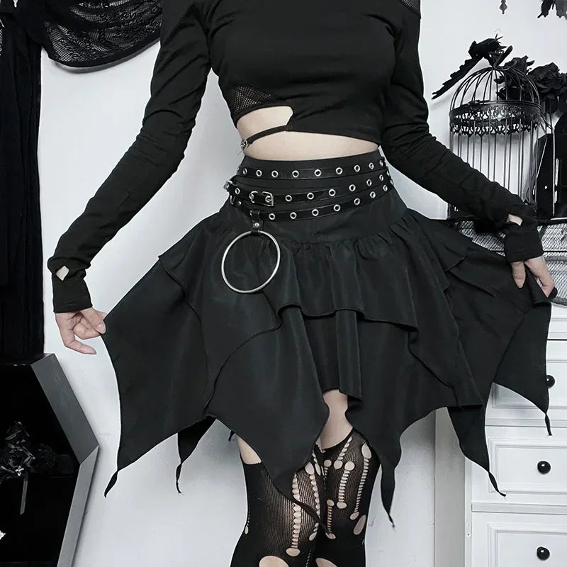 Solid Drawstring Ruched Mini Skirt Main image