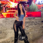 High Waist PU Leather Gothic Pant