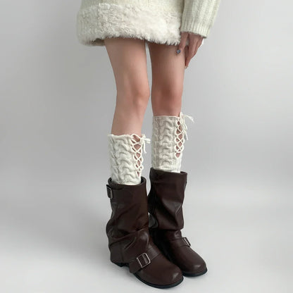 Gothic Knitted Strappy Warm Sock