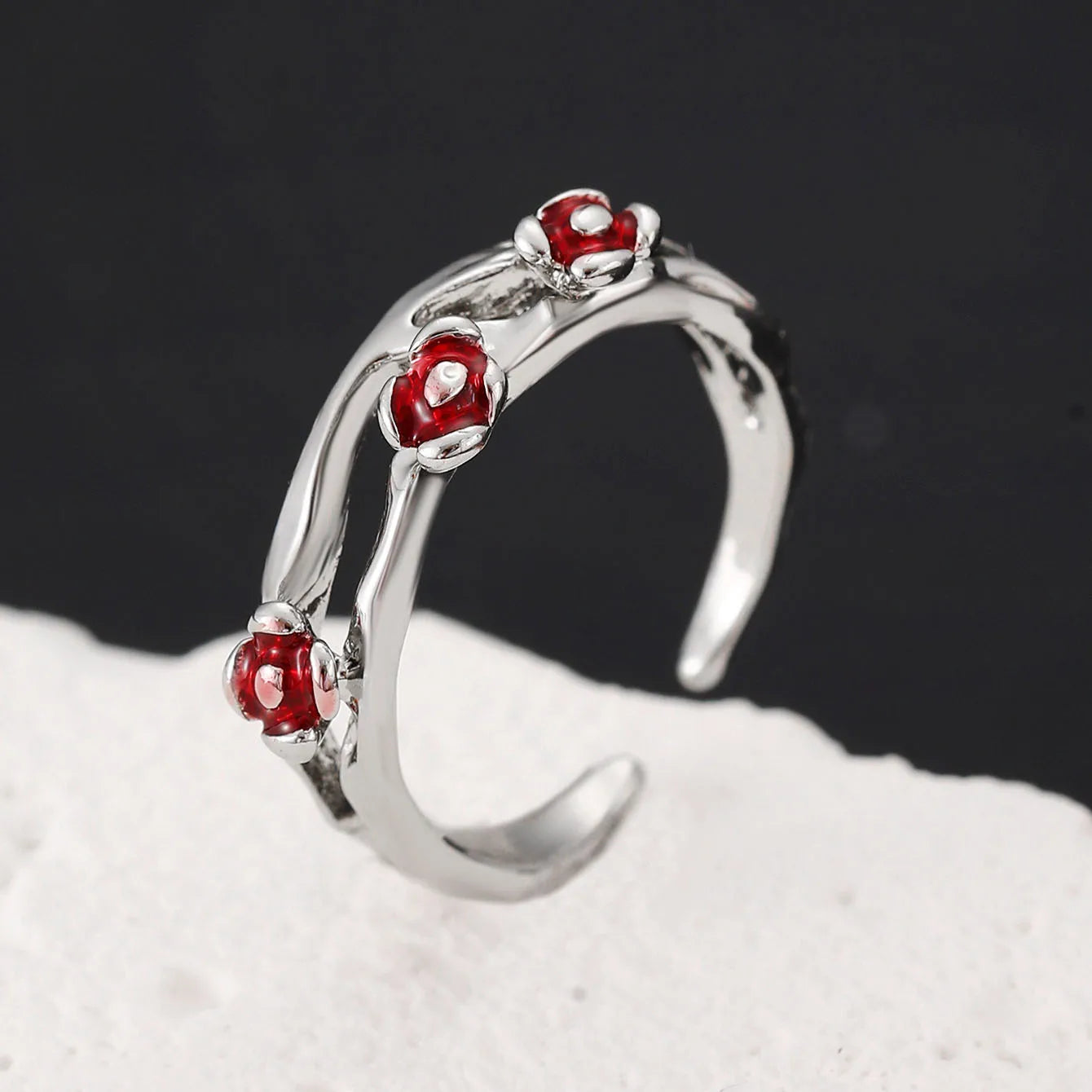 Gothic Red Crystal Ring