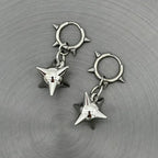 Gothic Spiked Ball Rivet Hoop Drop Earring
