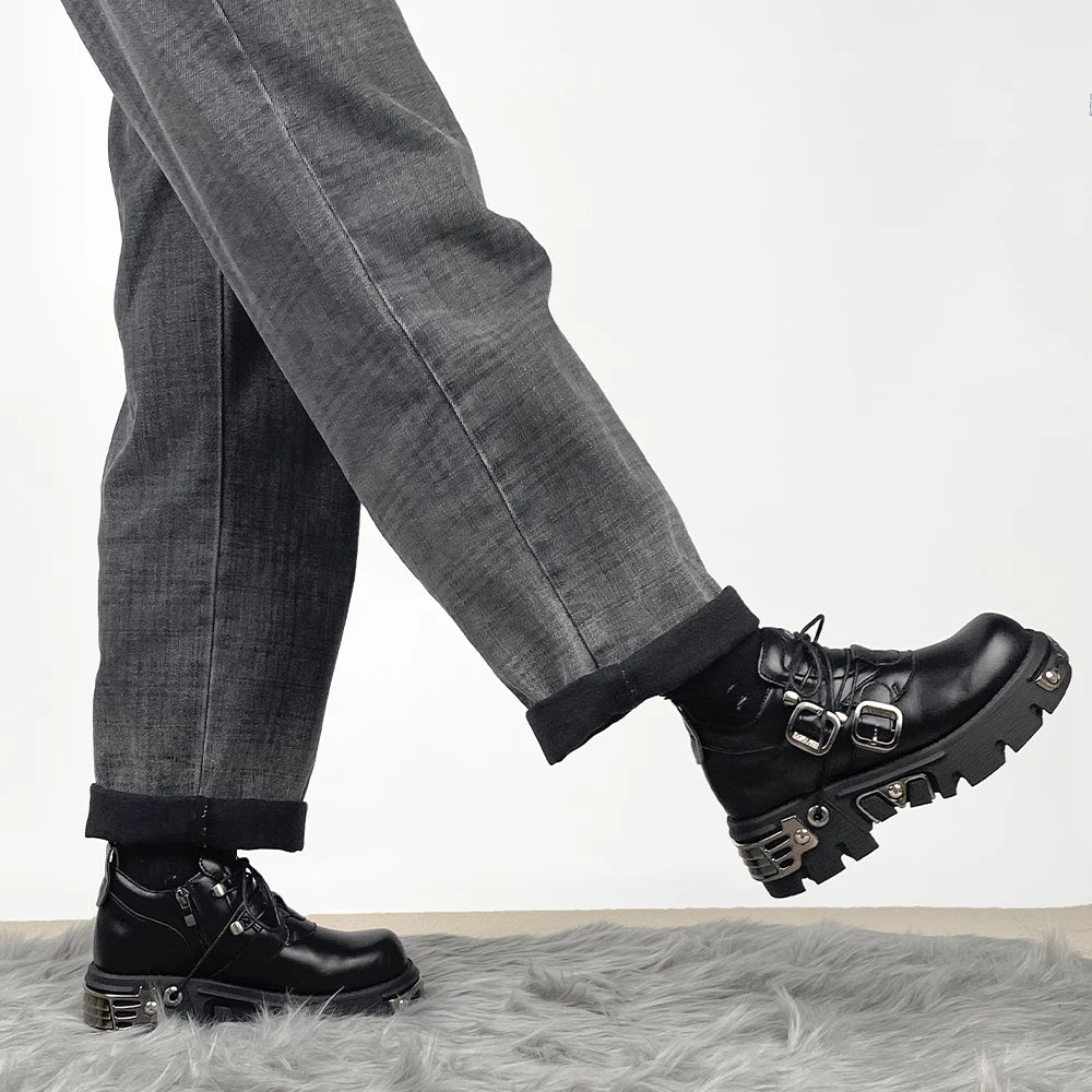 Gothic Flame Carved Platform Sneaker