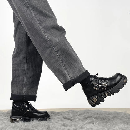 Gothic Flame Carved Platform Sneaker