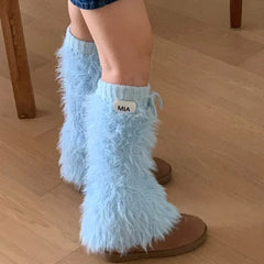 Gothic Mink Fur Thickened Leg Sock