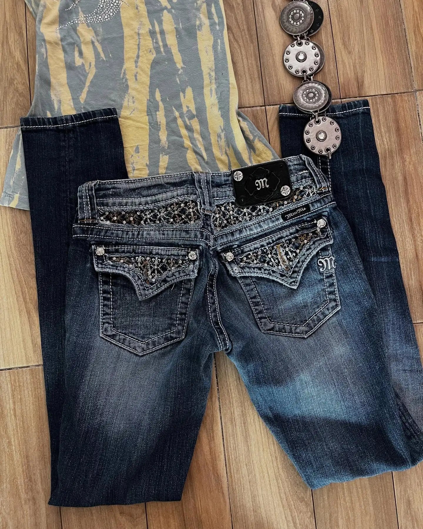 Retro Blue Wash Pants Secondary image
