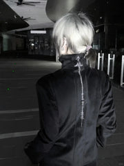 Printed Hooded Zipper Jacket