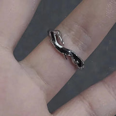 Gothic Black Cross Star Ring