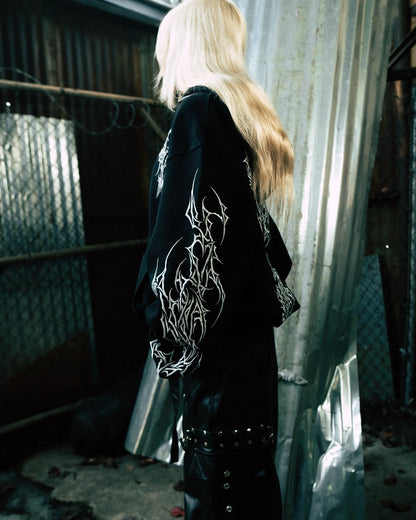Retro Y2K Graphic Gothic Zipper Hoodie