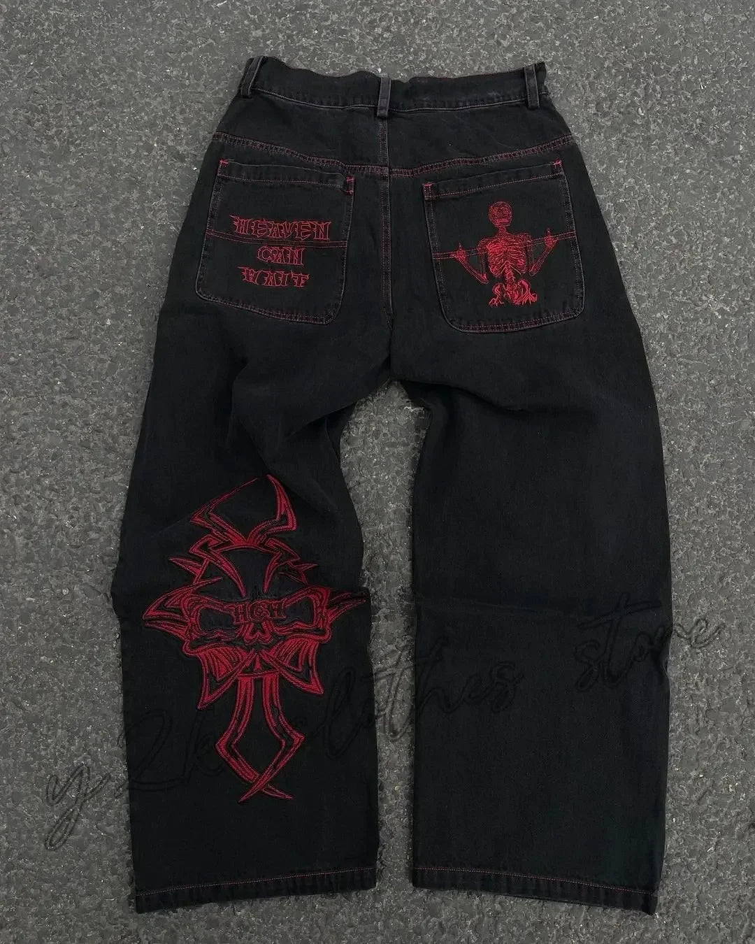 Embroidery Gothic Wide-leg Pant