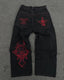 Embroidery Gothic Wide-leg Pant