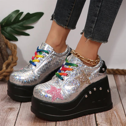 Vintage Gothic Lace-Up Platform Sneaker