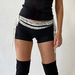 Lace Patchwork Low Waist Short