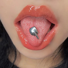 Stainless Steel Hand Finger Punk Tongue Ring