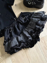 High Waist Cake Lace Vintage Skirt