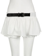 Basic Solid Patchwork A-line Skirt