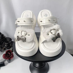 Metal Rivet Platform Gothic Sandal