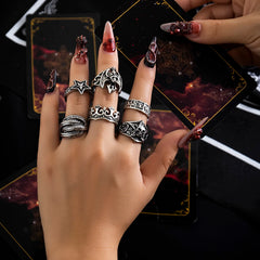 Halloween Gothic Skull Star Ring