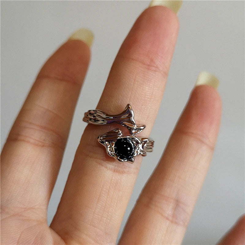 Gothic Black Spider Ring