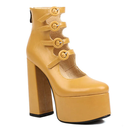 Platform High Heels Summer Cutout Gothic Boot