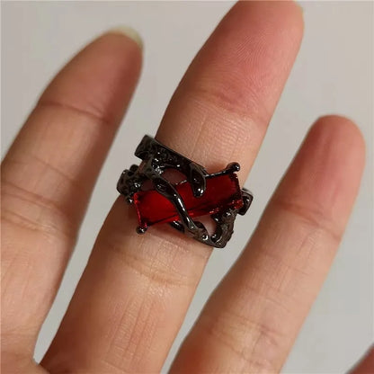 Antique Midi Bohemian Black Gothic Ring