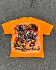 Graffiti Print Loose Cotton T-shirt