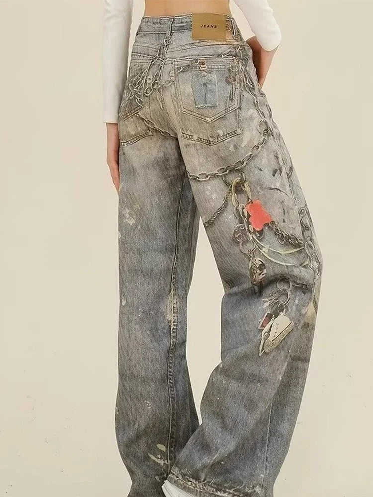 Blue Gothic Baggy Oversize Harajuku Pant