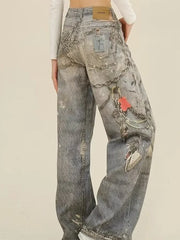 Blue Gothic Baggy Oversize Harajuku Pant