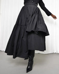Black Taffeta Ankle Length Skirt