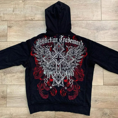 Gothic Eyes Print Sports Hoodie
