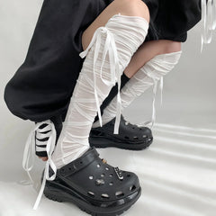 Gothic Ballet Strappy Thin Sock