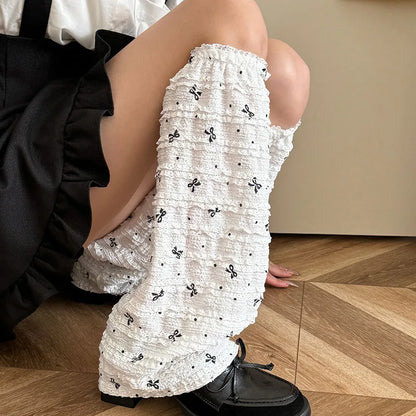 Gothic Pleated Bow Ballet Sock
