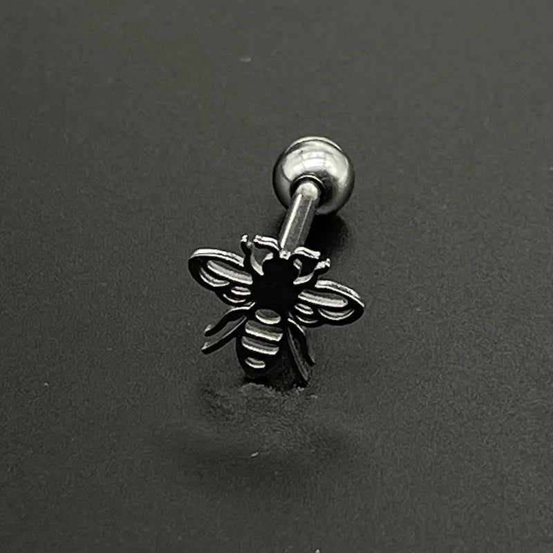 Titanium Steel Butterfly Rose Bee Tongue Ring